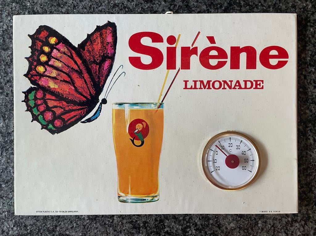 Oud reclamebord limonade met thermometer, Verzamelen, Ophalen of Verzenden, Zo goed als nieuw, Reclamebord