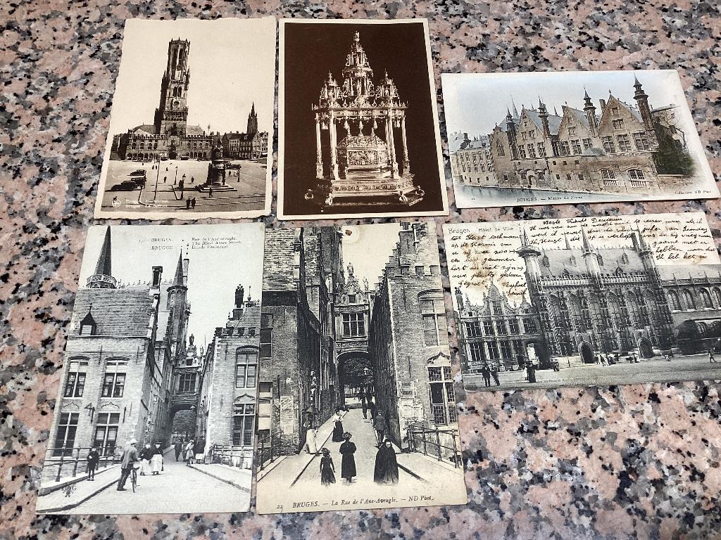 Lot de 6 cartes postales anciennes BRUGES, Enlèvement ou Envoi, Avant 1920, Affranchie, Flandre Occidentale