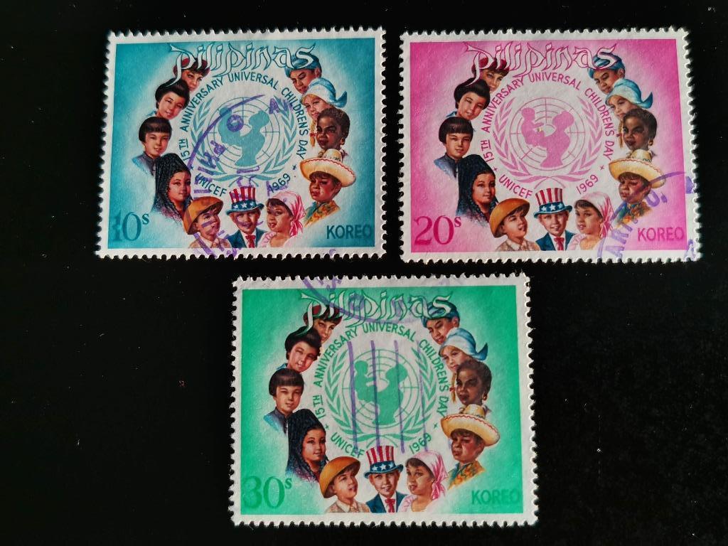 Filippijnen 1969 - Dag van de kinderen - UNICEF, Postzegels en Munten, Ophalen of Verzenden, Gestempeld, Zuidoost-Azië