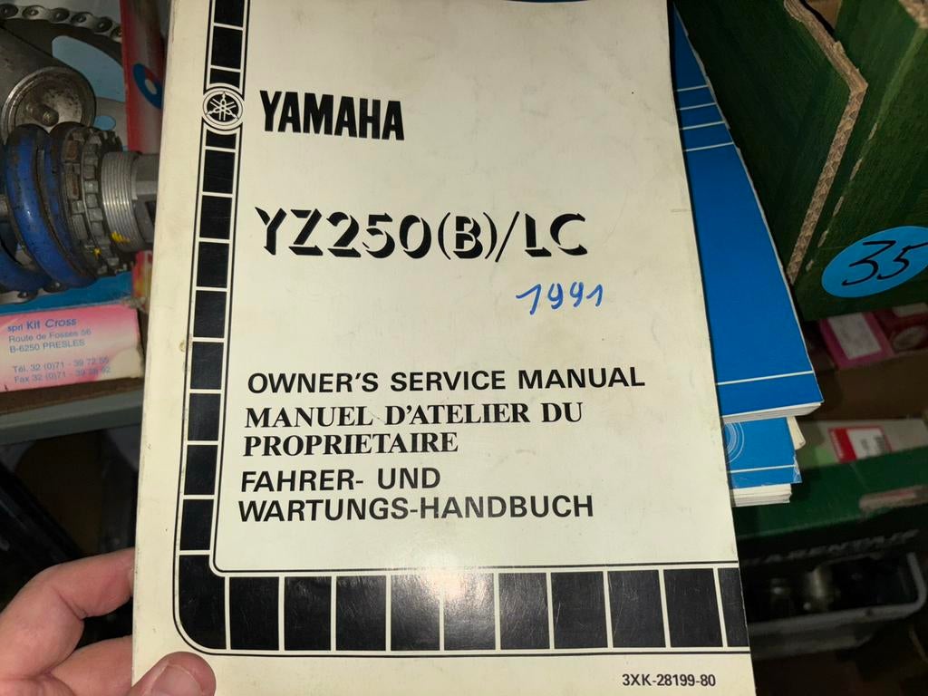 Servicehandboek Yamaha YZ250 1991, Motoren, Ophalen of Verzenden, Yamaha