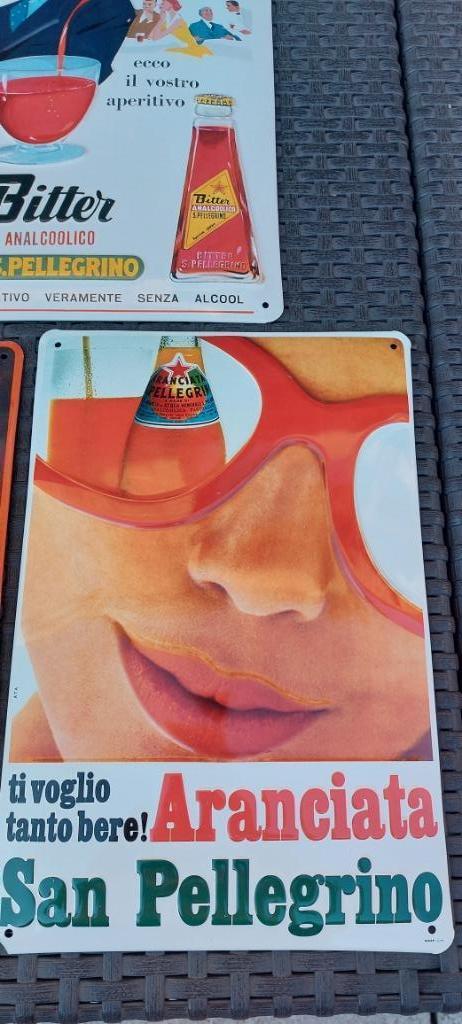 Reclamebord San Pellegrino Aranciata (zeldzaam), Ophalen of Verzenden, Nieuw, Reclamebord
