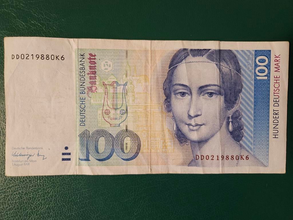 100 marks Allemagne année 1991, Enlèvement ou Envoi, Allemagne, Billets en vrac