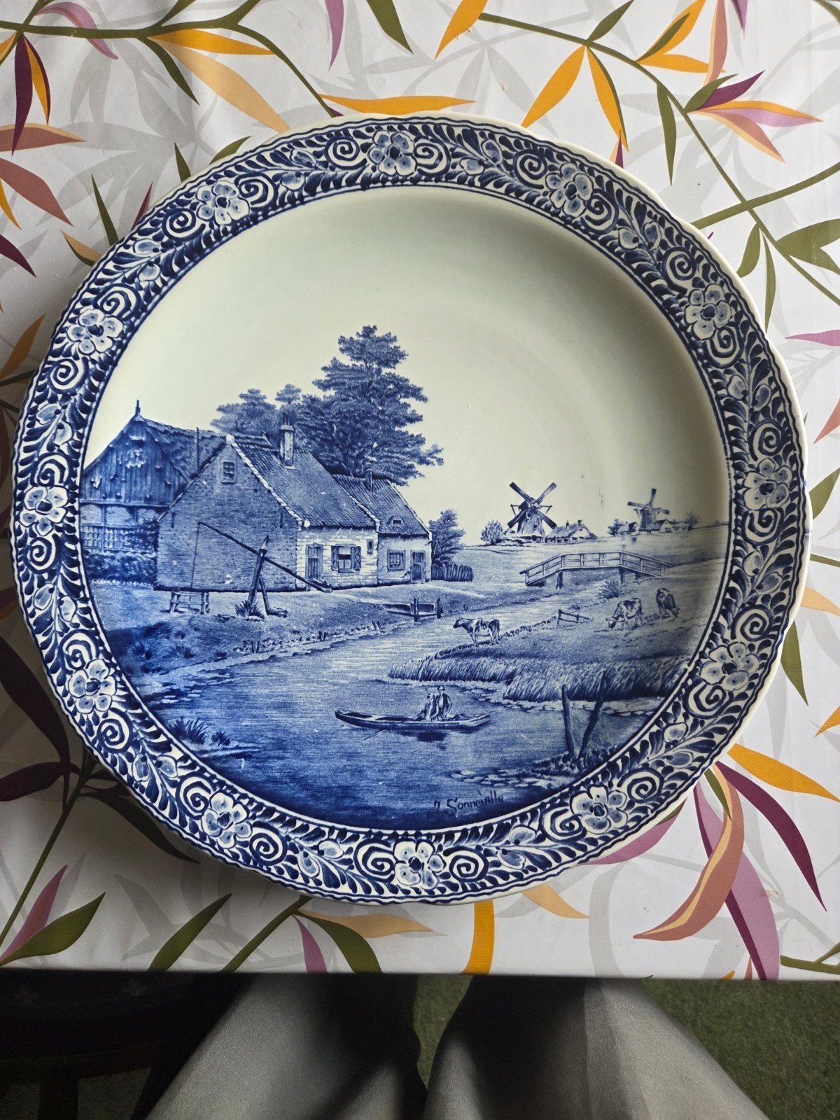 Plat bleu Delft de Boch, Antiquités & Art, Enlèvement ou Envoi