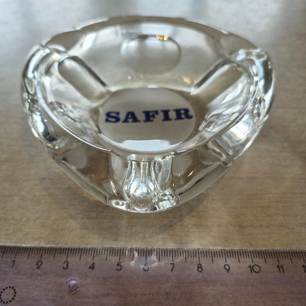 Safir glazen asbak, Verzamelen, Biermerken, Ophalen