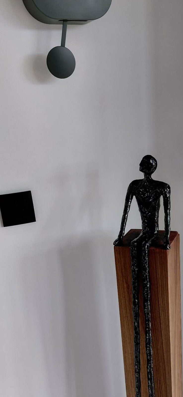 zittend abstract beeld, Ophalen, Zwart, 1 meter - 2 meter, Beeld