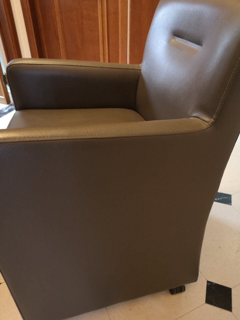 Fauteuil cuir avec roulettes, Enlèvement, Comme neuf, Cuir