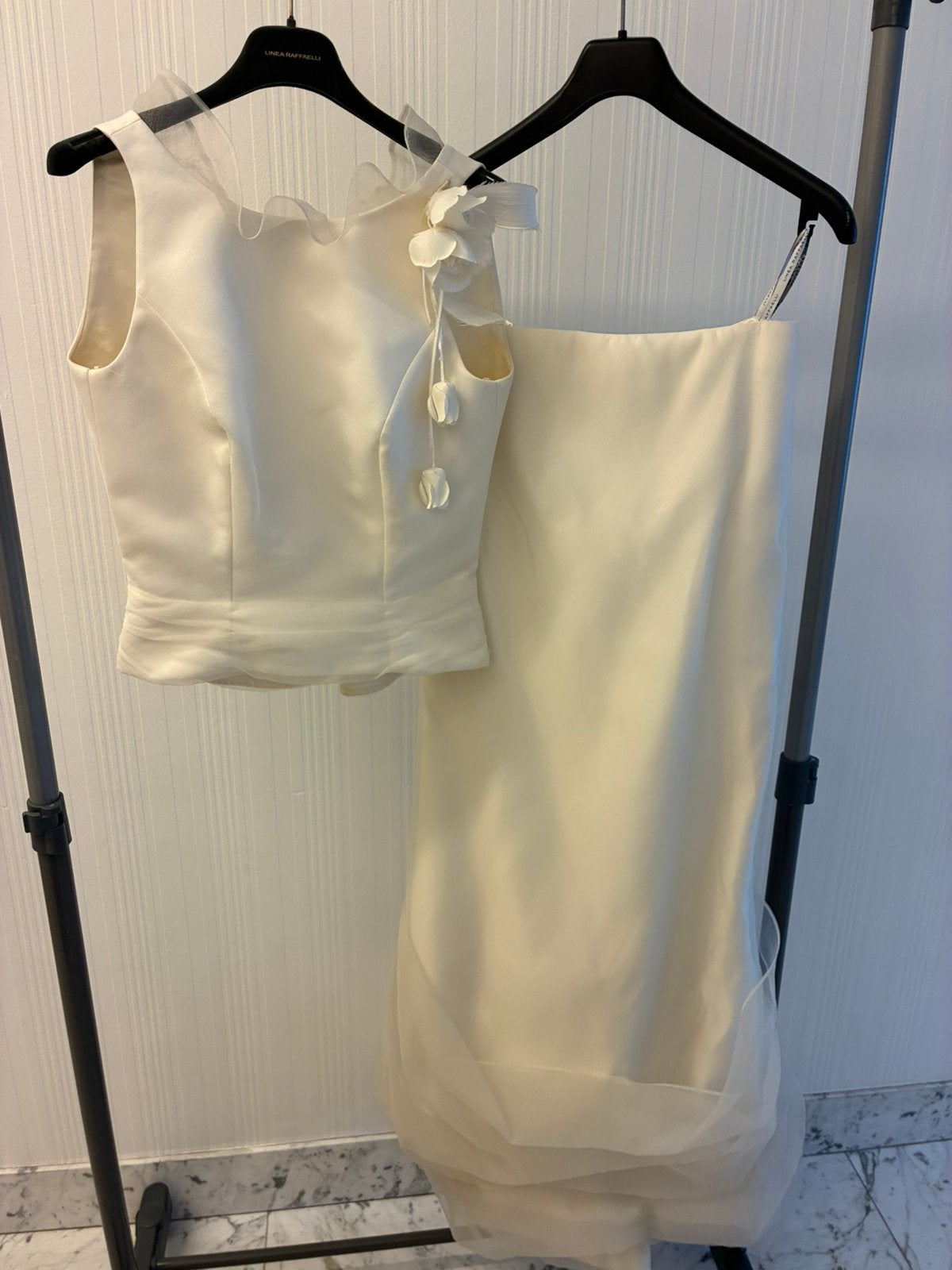 Linea Rafaelli trouwkleed niet aangedaan! 2 delen maat 38, Kleding | Dames, Ophalen of Verzenden, Nieuw, Wit, Trouwjurk