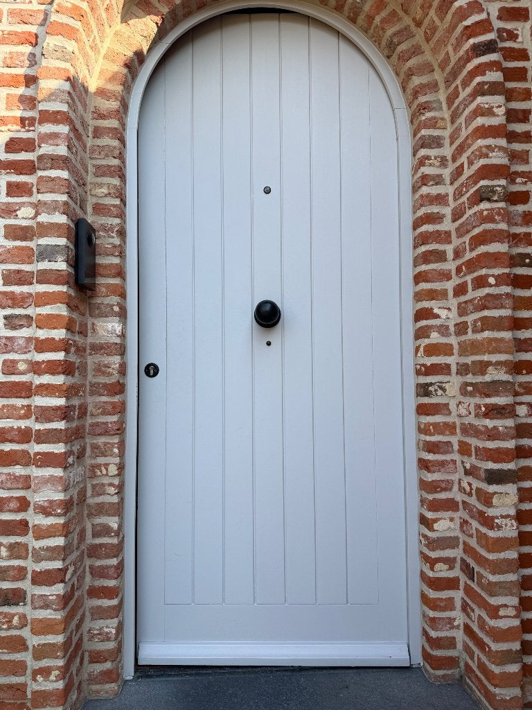 Voordeur afzelia, Doe-het-zelf en Bouw, Deuren en Vliegenramen, Ophalen, Gebruikt, Buitendeur, Hout