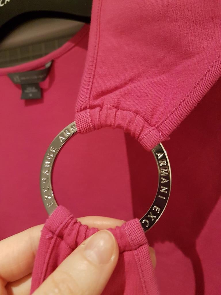Top rose Armani Exchange avec anneaux en argent taille M, Sans manches, Taille 38/40 (M), Enlèvement ou Envoi, Rose