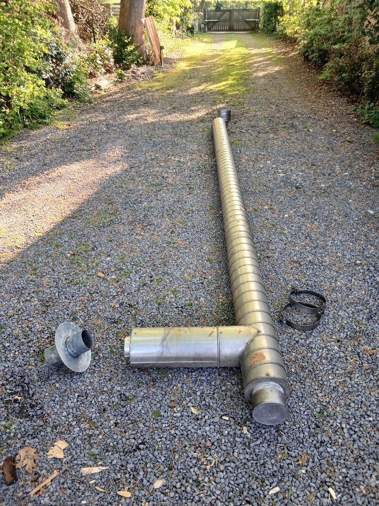 Inox dubbelwandige schouw, Ophalen, Inox, Gebruikt, Overige typen