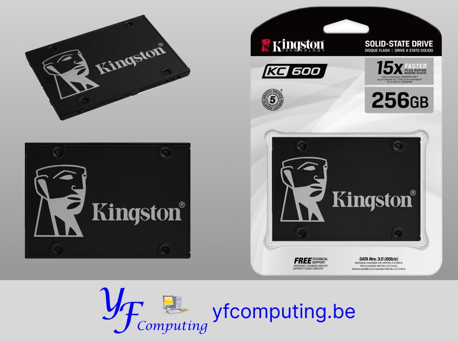 Kingston KC600 SSD 256 Gb SATA 2.5", Neuf, 256 Gb, Interne, Desktop