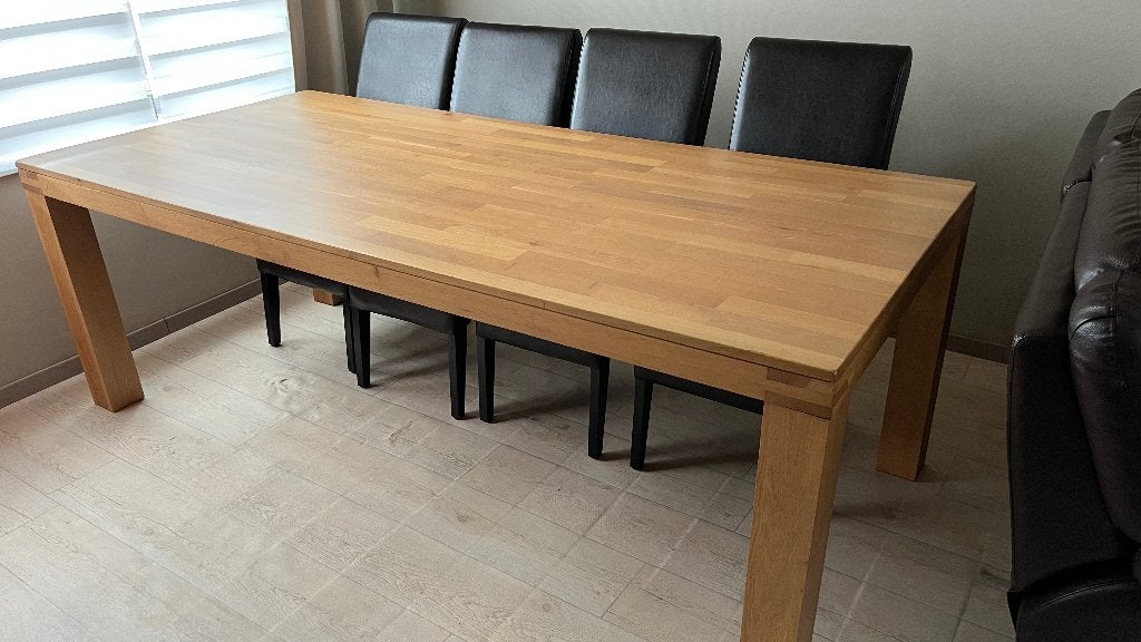 Kwalitatieve eiken eettafel, Huis en Inrichting, Ophalen, Eikenhout, 50 tot 100 cm, Zo goed als nieuw