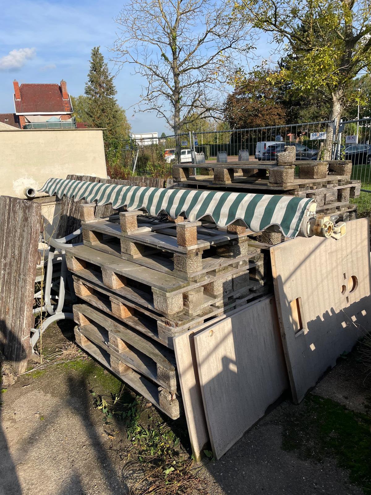 2 auvents/auvents — 290 cm, Jardin & Terrasse, À bras articulé, 250 cm à 450 cm, 150 à 300 cm, Enlèvement