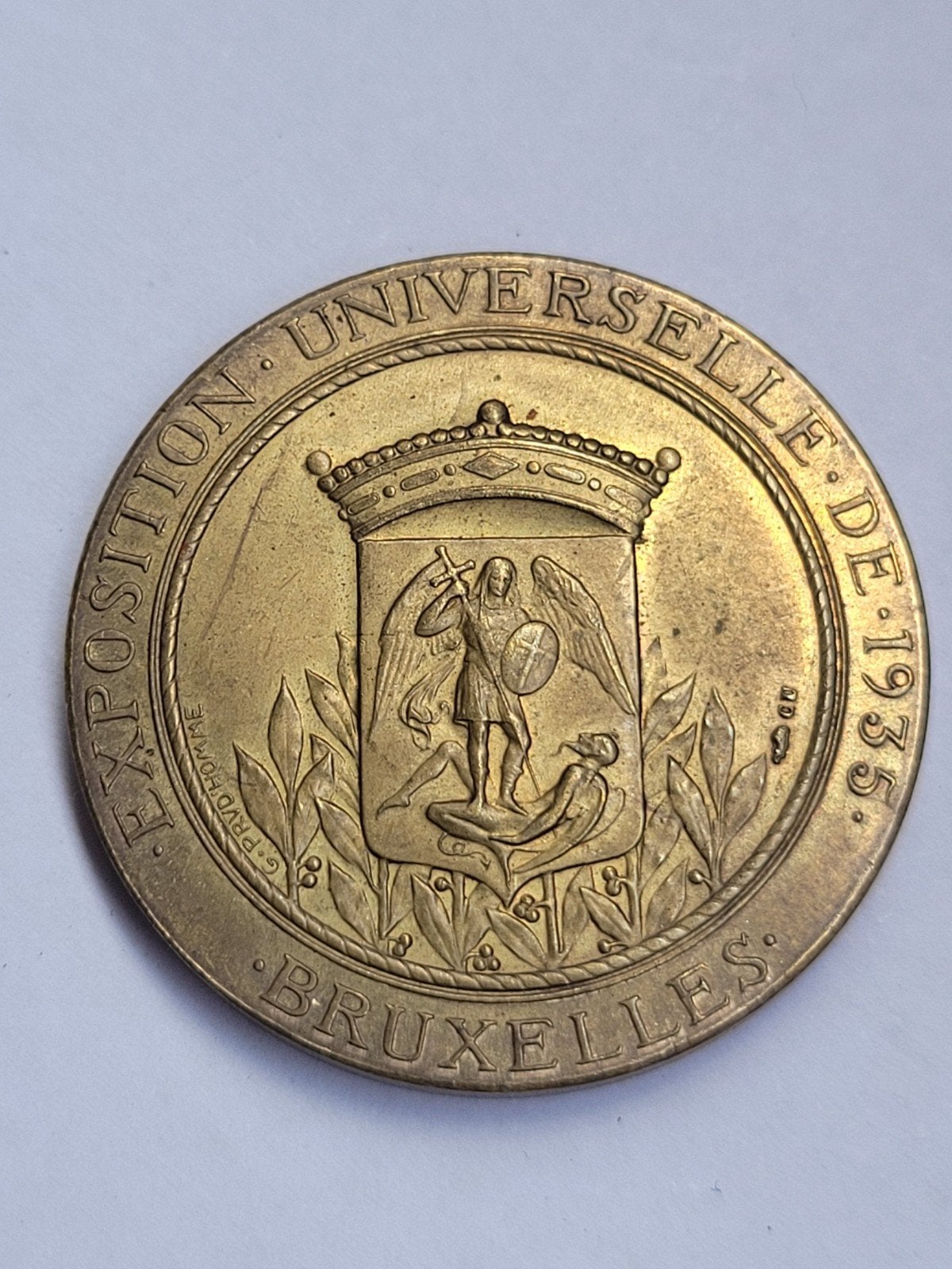 Médaille Exposition Universelle de Bruxelles 1935, Timbres & Monnaies, Pièces & Médailles, Bronze, Enlèvement ou Envoi