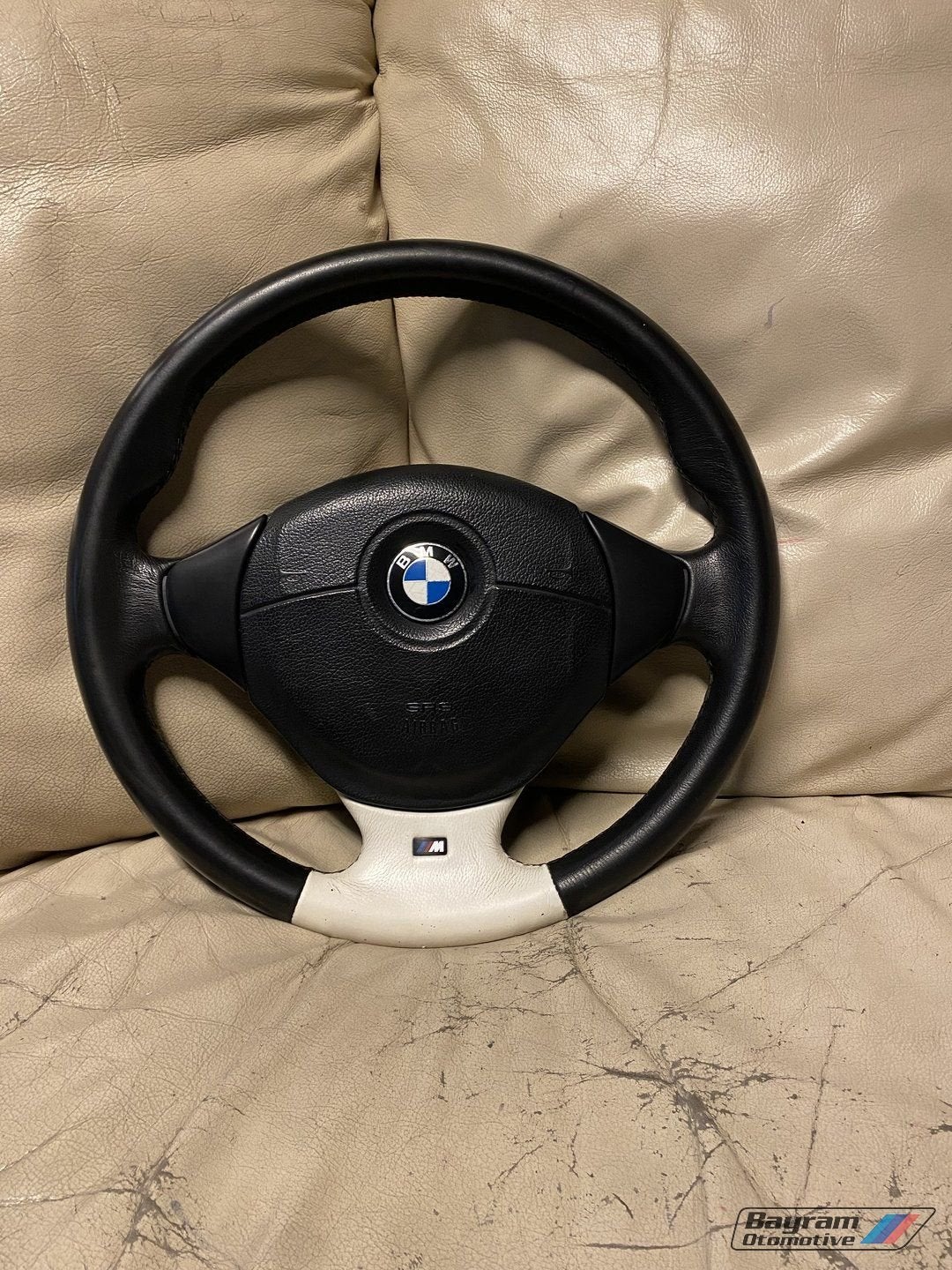 Bmw E36 M3 stuur leder zwart wit individual coupe 3-serie m, Auto-onderdelen, Gebruikt, -, -, Ophalen of Verzenden