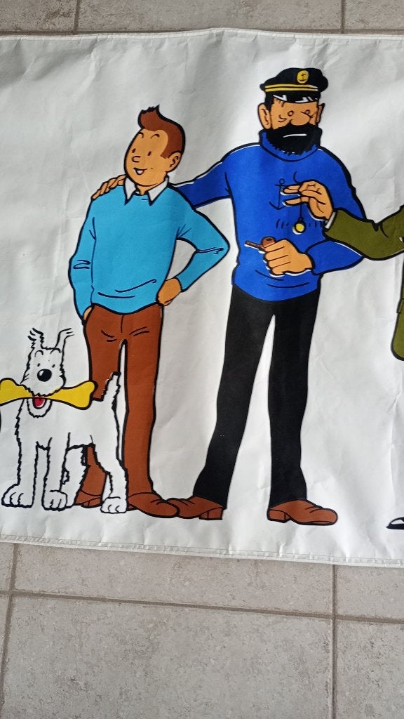 Bannière Tintin/Esso originale et monumentale de 1973, Collections, Enlèvement, Comme neuf, Autres types