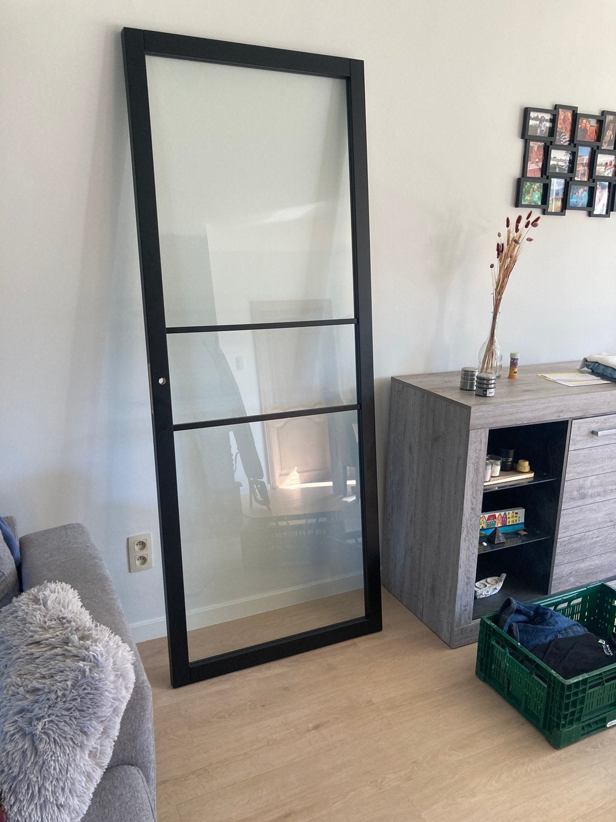 Binnendeur glas hout te koop, Doe-het-zelf en Bouw, Ophalen, 80 tot 100 cm, Binnendeur, Nieuw