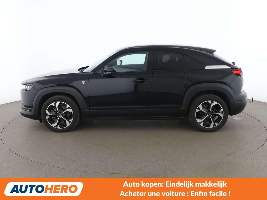 Mazda MX-30 electric drive 125 kW Makoto R-EV (bj 2023), Gebruikt, Euro 6, Zwart, https://public.car-pass.be/vhr/6a824a26-104c-44b0-b8a7-fc11678d014a