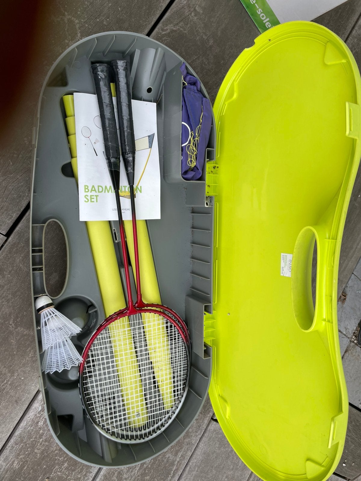 Badmintonset, slechts 1x gebruikt!, Sports & Fitness, Badminton, Enlèvement ou Envoi, Comme neuf