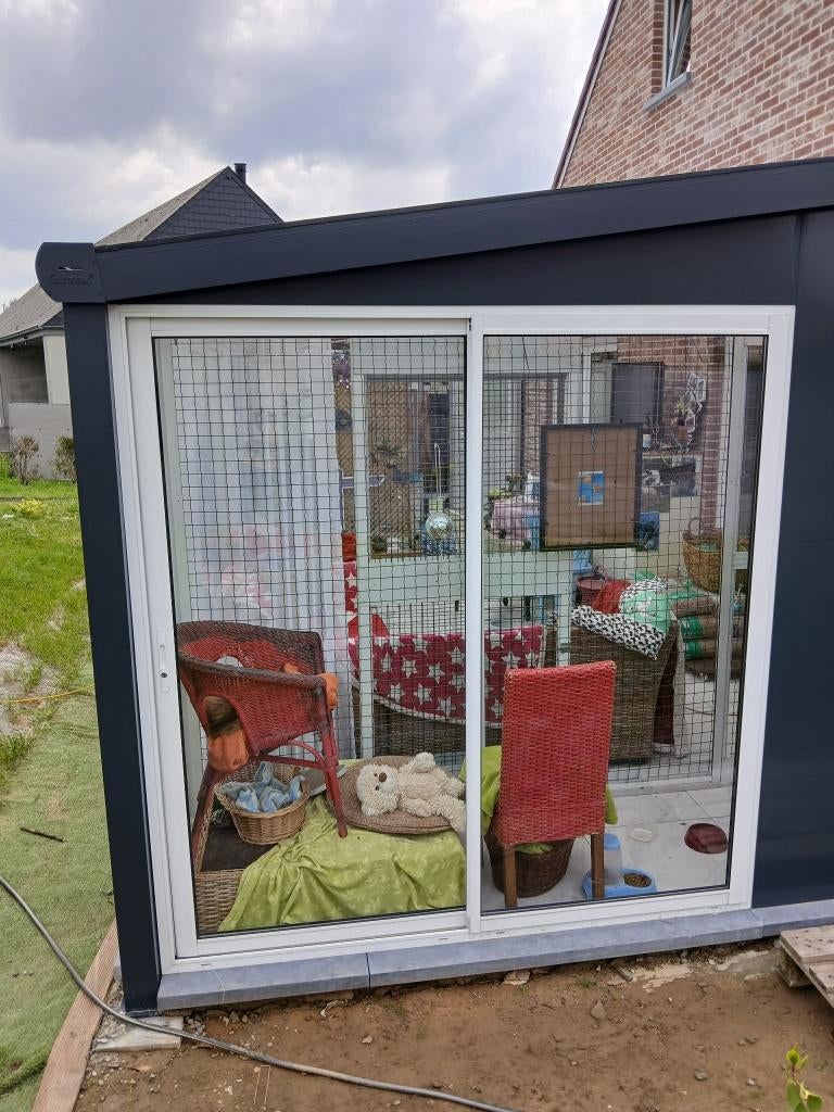 aluminium schuifraam 2m40 x 2m15, Ophalen, 225 cm of meer, Overige typen, Aluminium