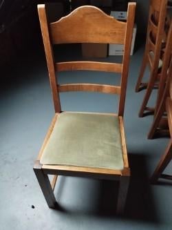 6 chaises de salle à manger en chêne, Autres couleurs, Eiken stoelen met gestoffeerde zit, Enlèvement, Tissus