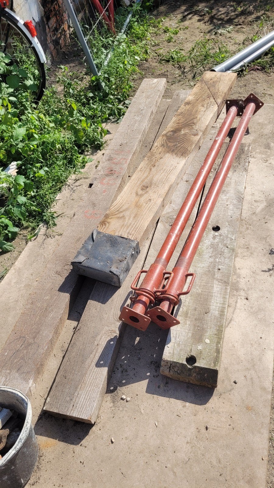 Houten balken 7x18 + 7/23, Doe-het-zelf en Bouw, Ophalen, Gebruikt