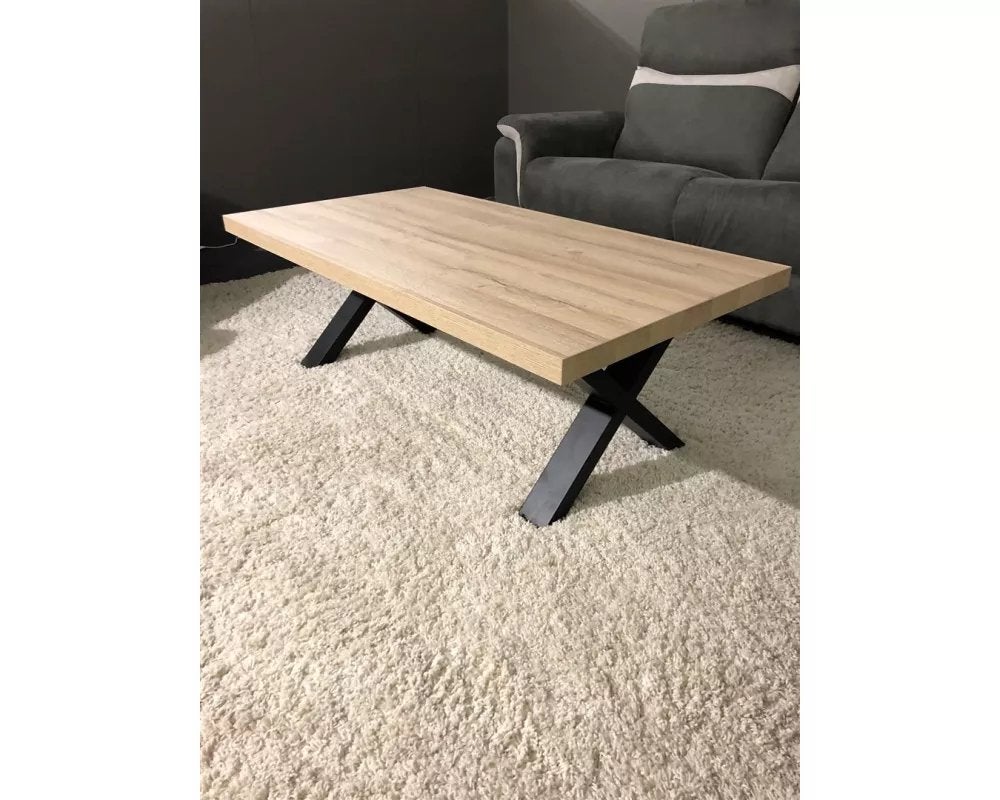Frans eiken salontafel te koop, Enlèvement, Comme neuf, Rectangulaire