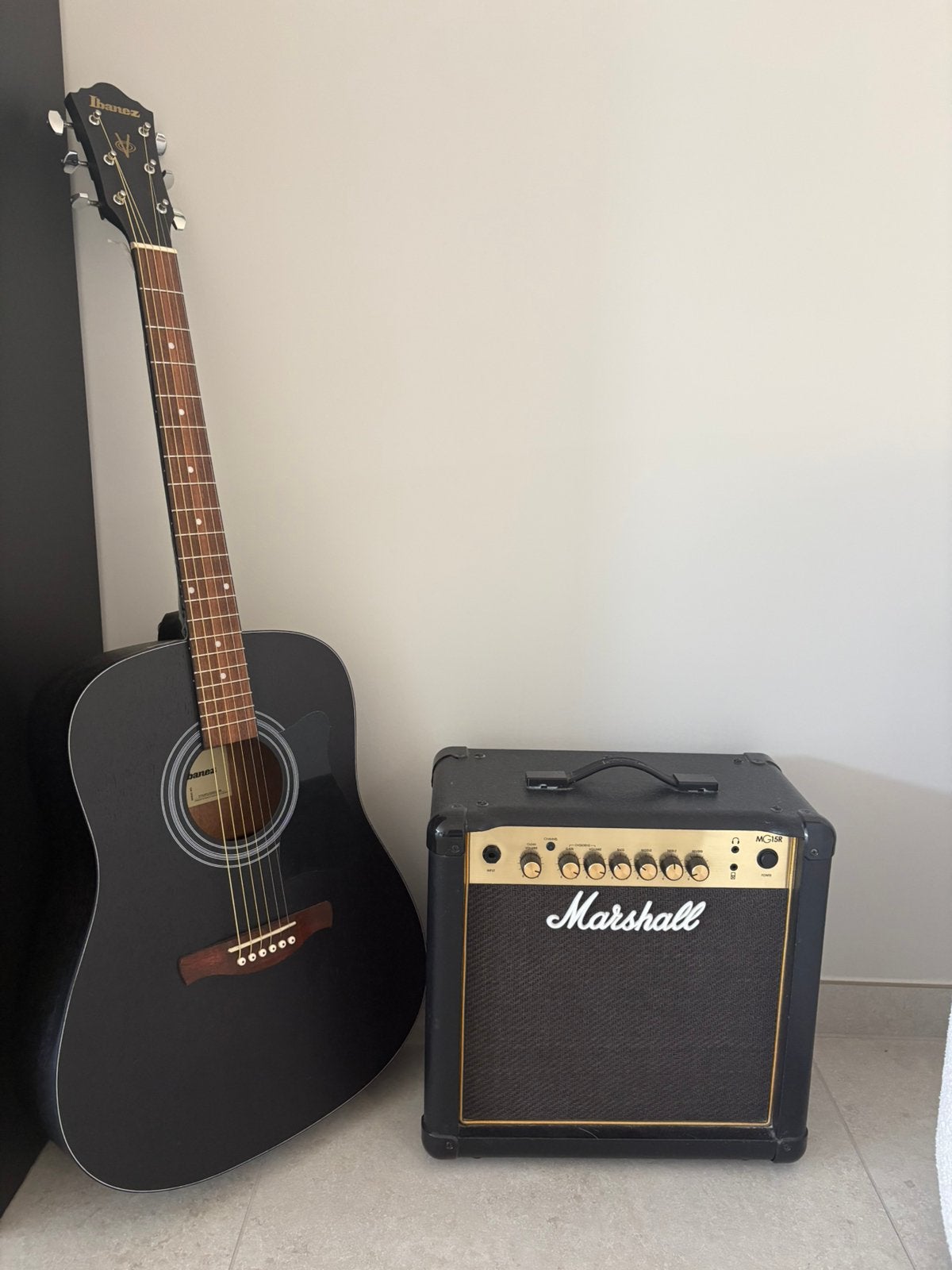 Volledige gitaarset + Marshall versterker te koop, Ophalen, Nieuw, Klassieke of Spaanse gitaar
