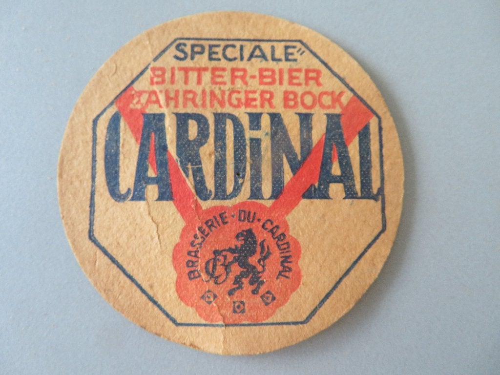 oud bierviltje brasserie du Cardinal Speciale Bitter Bier, Ophalen of Verzenden, Zo goed als nieuw, Viltje(s), Overige merken