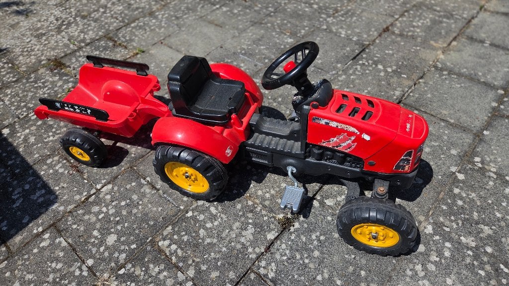 Tracteur à pédales enfant avec remorque (Falk), Enlèvement, Utilisé, Véhicule à pédales