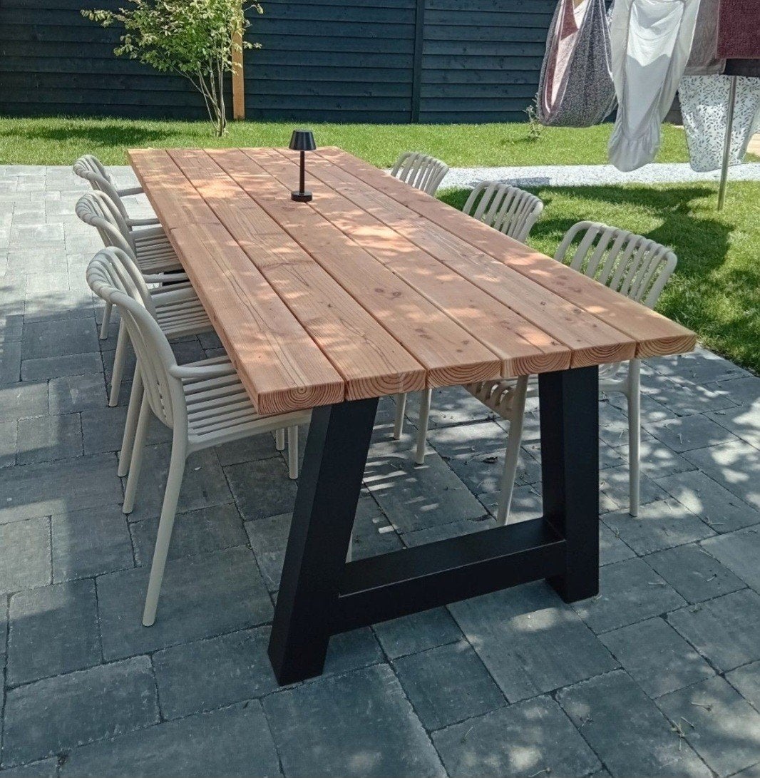 Tuintafel douglas met stalen poten, Tuin en Terras, Tuintafels, Ophalen of Verzenden