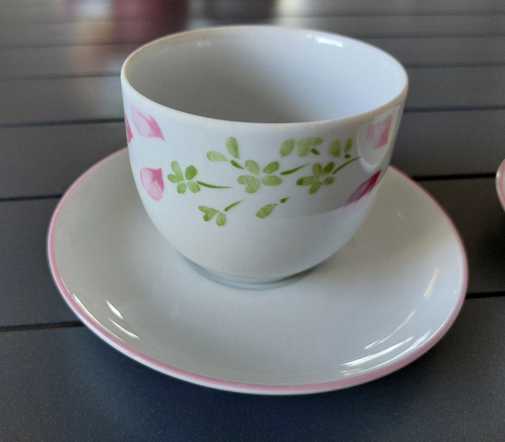 Ensemble de 2 tasses et sous-tasses, Enlèvement ou Envoi, Utilisé, Tasse(s) et/ou soucoupe(s)