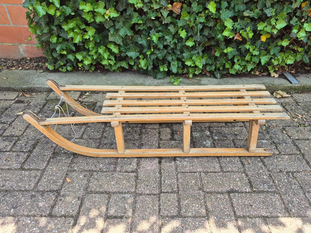 Houten slee, Kinderen en Baby's, Speelgoed | Buiten | Sleeën, Ophalen, Gebruikt, Hout