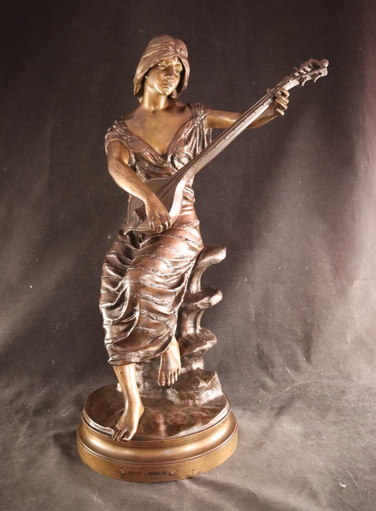 Groot bronzen Art Nouveau beeld, Ophalen of Verzenden, Art nouveau, Beeld
