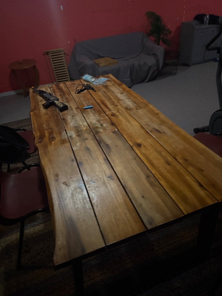 Eettafel + 6 stoelen, Maison & Meubles, 100 à 150 cm, Cinq personnes ou plus, Enlèvement, Utilisé
