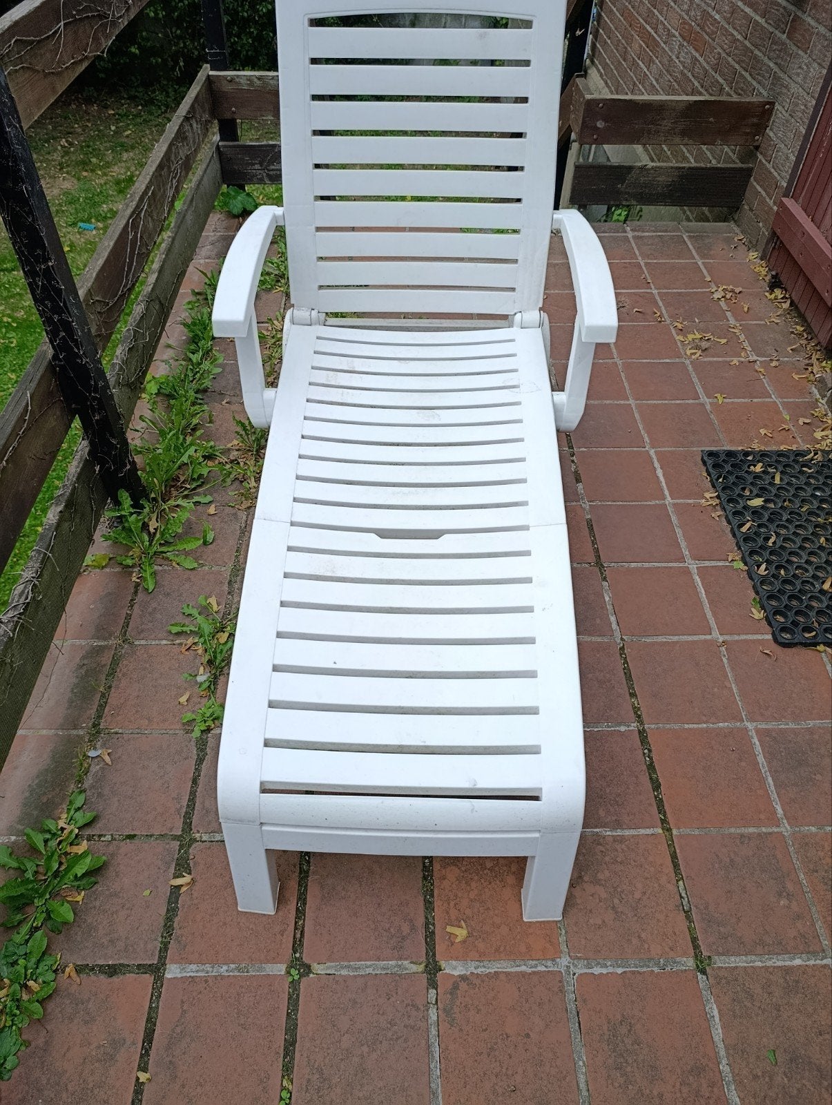 chaisse longue blanche, Jardin & Terrasse, Chaises longues, Enlèvement, Utilisé, Plastique, Pliant