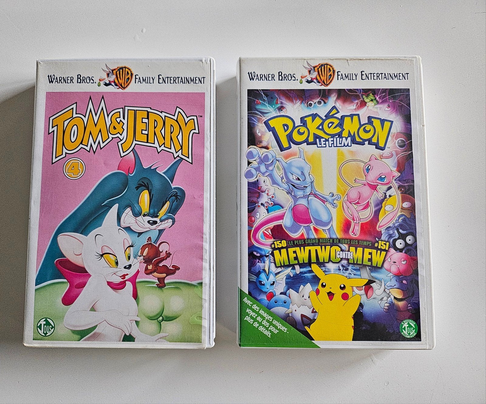 VHS POKEMON LE FILM & TOM ET JERRY, Enlèvement ou Envoi, Utilisé, Film pour enfants, VHS