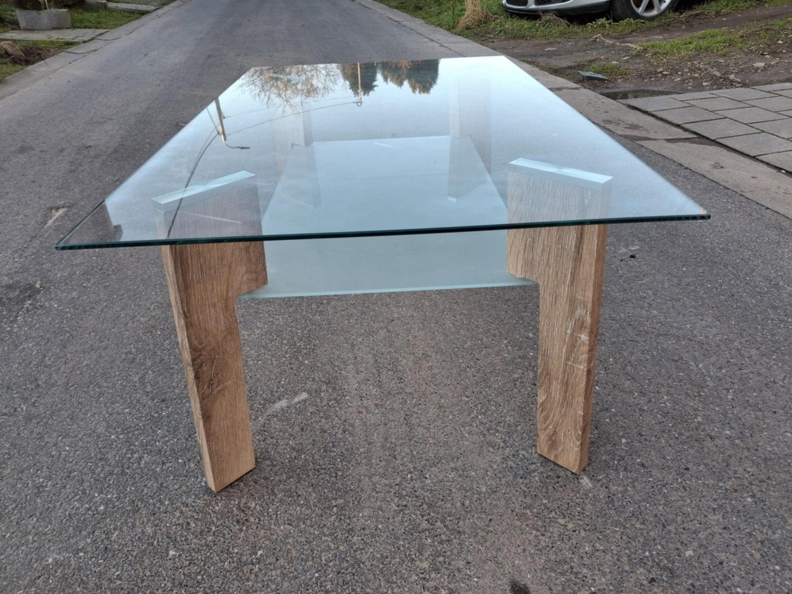 Table basse en verre, 50 à 100 cm, Comme neuf, Verre, Enlèvement