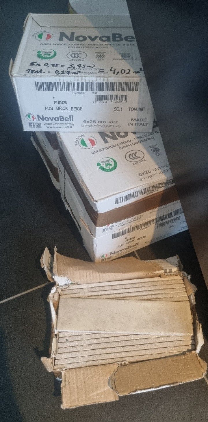 Keukentegeltjes, douchewand etc 4,02m², Ophalen, Wandtegels