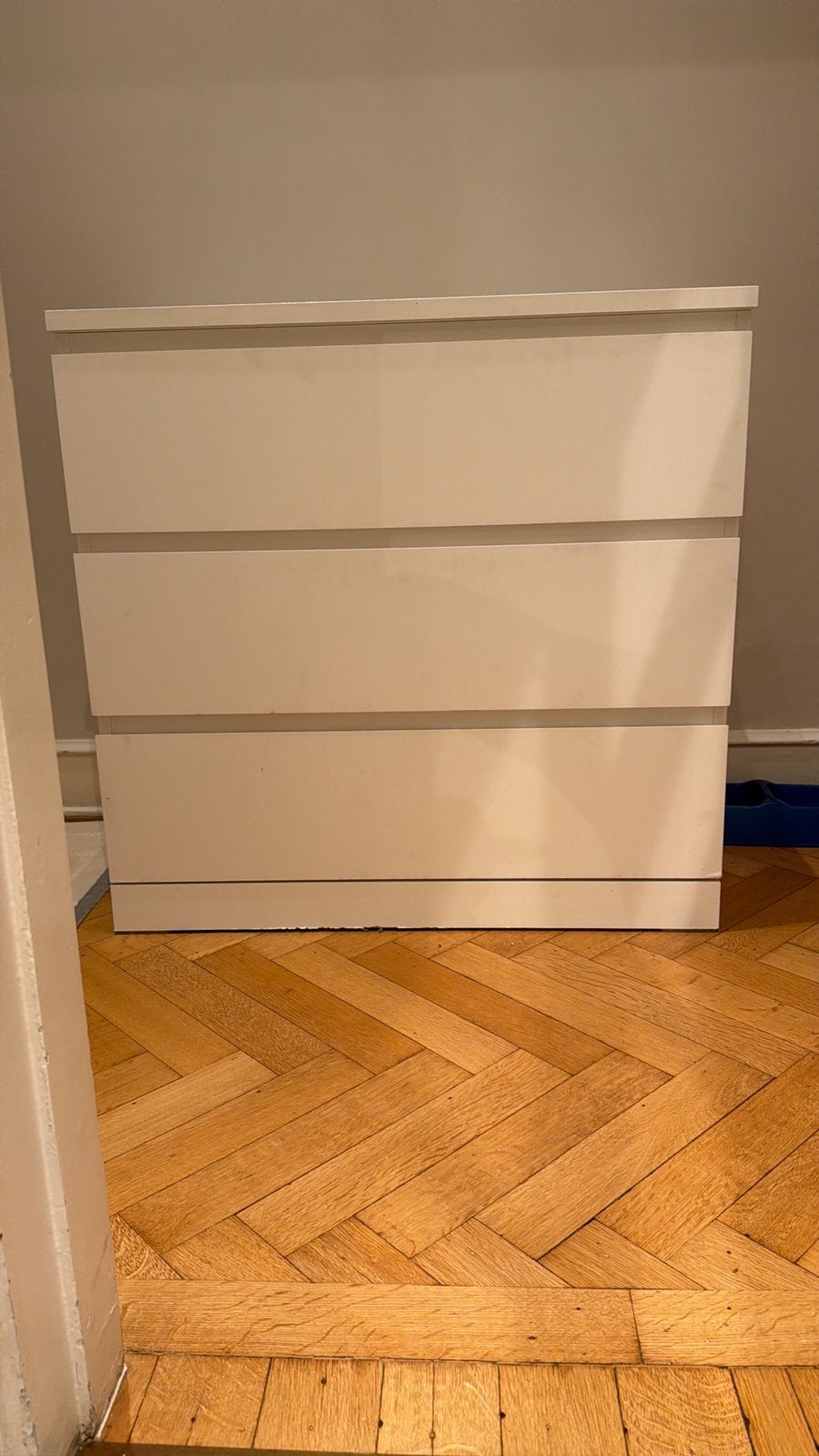 Commode IKEA MALM blanche, Maison & Meubles, 3 ou 4 tiroirs, Moins de 100 cm, Enlèvement, Utilisé