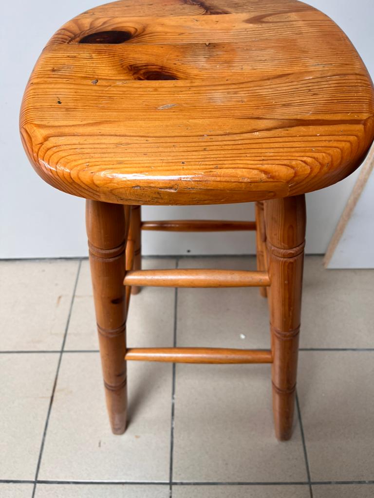 Massief hout barkrukken 3 stuks, Ophalen, Zo goed als nieuw, Hout