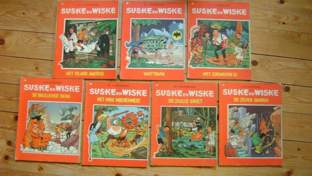 Suske en Wiske. 7 strips. Eerste druk. 1967-1968. Matte kaft, Willy Vandersteen, Meerdere stripboeken, Ophalen, Gelezen