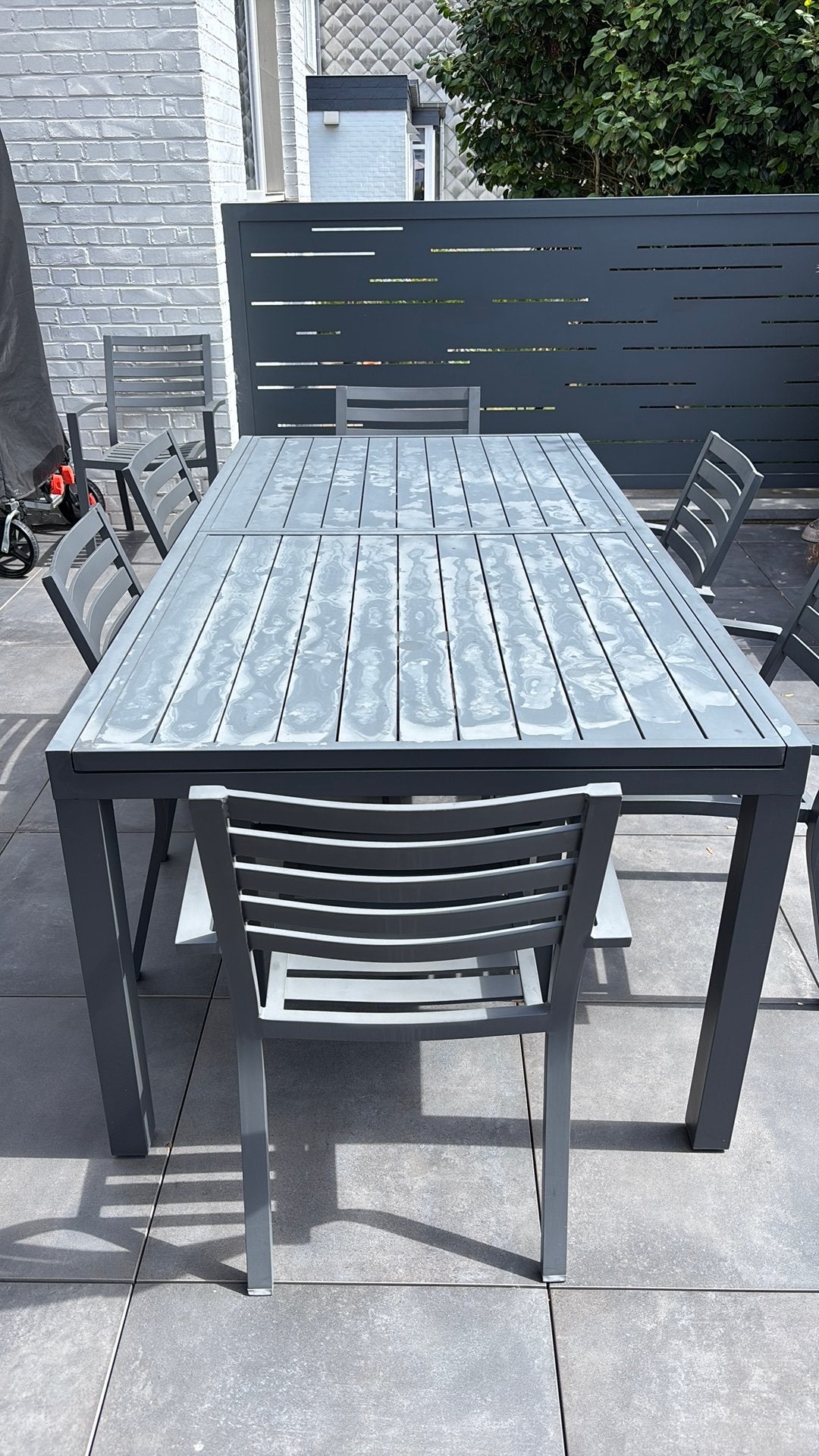 Table de Jardin en Alu  (abîmée) 200x100 extens a 300x100, Enlèvement, Comme neuf, Aluminium