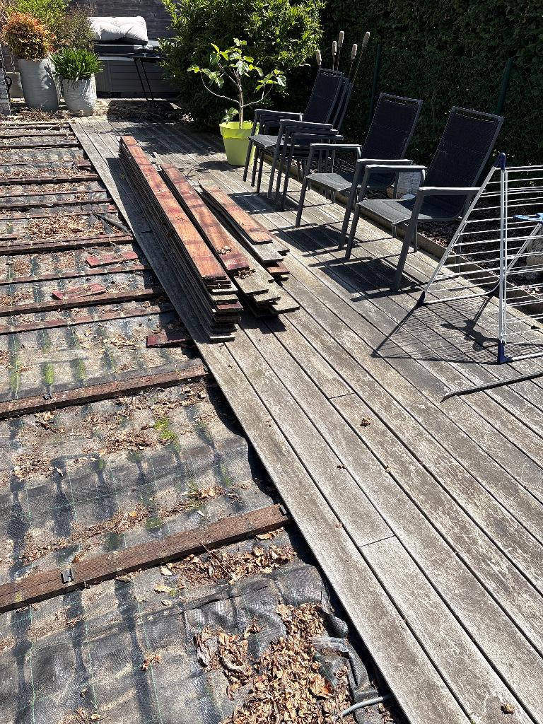 Terras hout, Tuin en Terras, Terrasdelen en Vlonders, Ophalen, Gebruikt, Hout