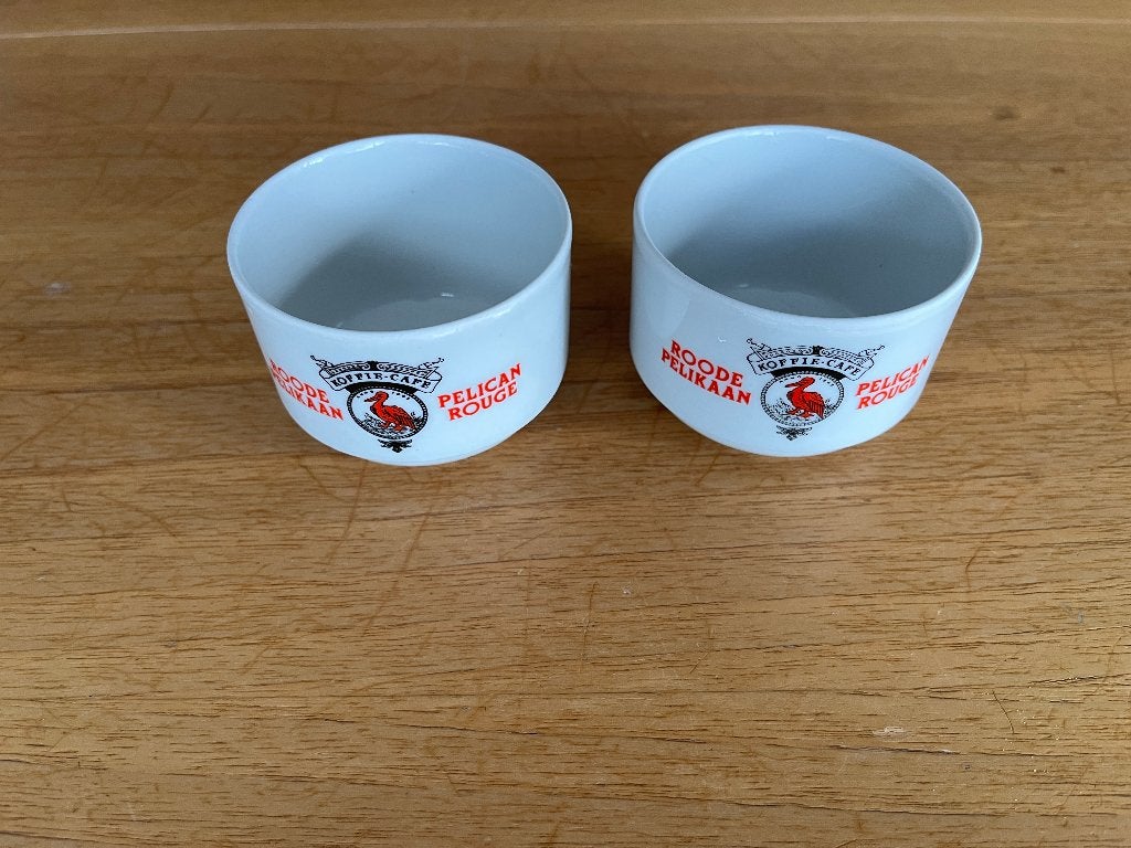 vintage koffietassen Roode Pelikaan / Pelican rouge, Overige merken, Vintage, Ophalen of Verzenden, Zo goed als nieuw