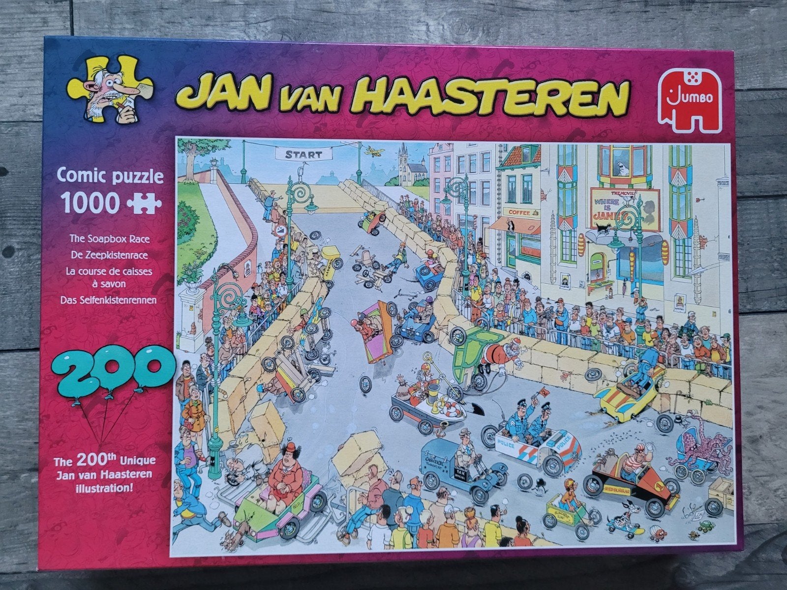 Puzzle 20053/ La course de caisses à savon/ JVH/ 1000pc, Enlèvement ou Envoi, 500 à 1500 pièces, Utilisé, Puzzle
