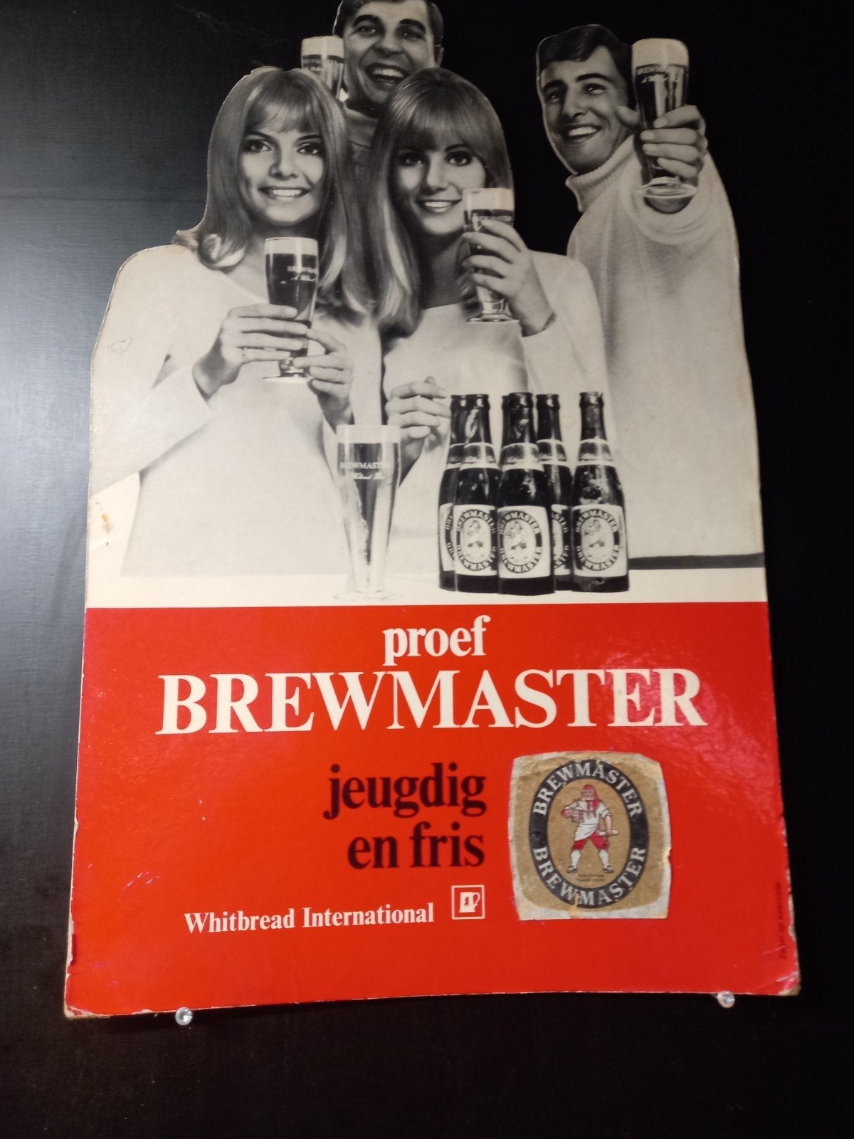 zeldzaam Belgisch Whitbread-reclamebord uit 1962,, Verzamelen, Ophalen