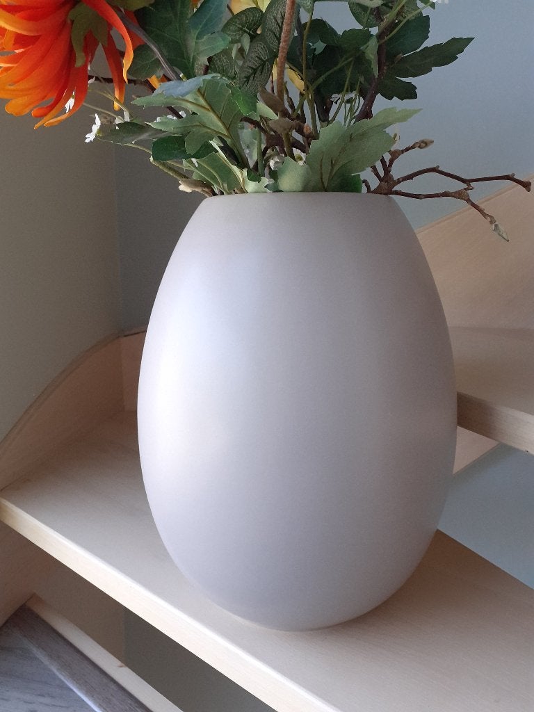 Grand vase design Calligaris Flavour - Céramique grège - H36, Maison & Meubles, Gris, Enlèvement ou Envoi, Comme neuf, 36 cm