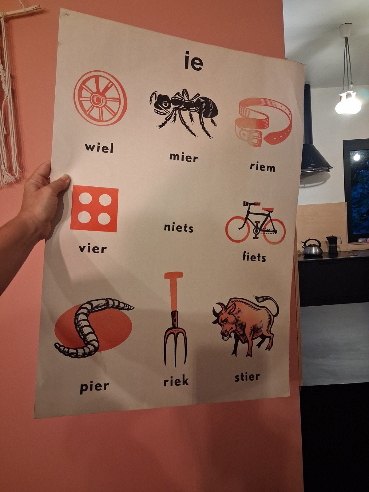Vintage leesposter klanken, Ophalen of Verzenden