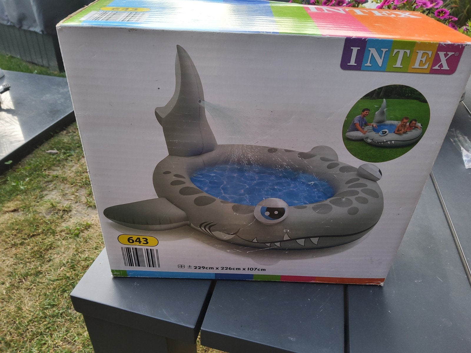 Intex sandy shark met sproeier, Ophalen